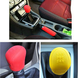 Max 2Pcs Car Trunk Gear Head Shift Knob + Handbrake Cover Silicone Sleeve Black - Aladdin Shoppers