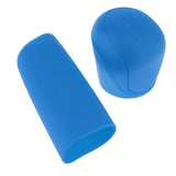 Max 2Pcs Car Trunk Gear Head Shift Knob + Handbrake Cover Silicone Sleeve Blue - Aladdin Shoppers