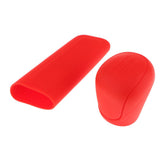 Max 2Pcs Car Trunk Gear Head Shift Knob + Handbrake Cover Silicone Sleeve Red - Aladdin Shoppers