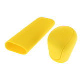 Max 2Pcs Car Trunk Gear Head Shift Knob + Handbrake Cover Silicone Sleeve Yellow - Aladdin Shoppers