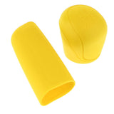 Max 2Pcs Car Trunk Gear Head Shift Knob + Handbrake Cover Silicone Sleeve Yellow - Aladdin Shoppers