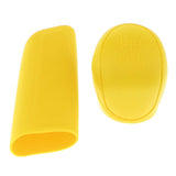 Max 2Pcs Car Trunk Gear Head Shift Knob + Handbrake Cover Silicone Sleeve Yellow