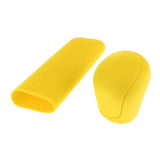 Max 2Pcs Car Trunk Gear Head Shift Knob + Handbrake Cover Silicone Sleeve Yellow - Aladdin Shoppers