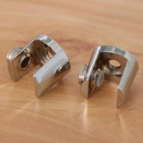 Max 2pcs Cylindrical Shape Adjustable Glass Clamp Shelf Support Brackets C - Aladdin Shoppers