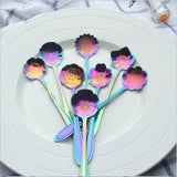 Max 2pcs Symphony Gold Plated Petal Coffee Tea Salt Soup Spoon Plum Flower - Aladdin Shoppers