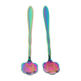 Max 2pcs Symphony Gold Plated Petal Coffee Tea Salt Soup Spoon Plum Flower - Aladdin Shoppers