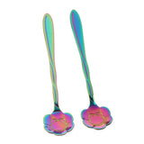 Max 2pcs Symphony Gold Plated Petal Coffee Tea Salt Soup Spoon Plum Flower - Aladdin Shoppers