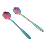 Max 2pcs Symphony Gold Plated Petal Coffee Tea Salt Soup Spoon Plum Flower - Aladdin Shoppers