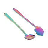 Max 2pcs Symphony Gold Plated Petal Coffee Tea Salt Soup Spoon Plum Flower - Aladdin Shoppers