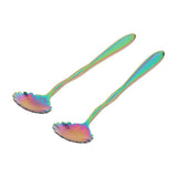 Max 2pcs Symphony Gold Plated Petal Coffee Tea Salt Soup Spoon Plum Sunflower - Aladdin Shoppers