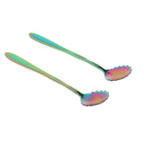 Max 2pcs Symphony Gold Plated Petal Coffee Tea Salt Soup Spoon Plum Sunflower - Aladdin Shoppers