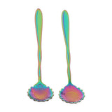 Max 2pcs Symphony Gold Plated Petal Coffee Tea Salt Soup Spoon Plum Sunflower - Aladdin Shoppers