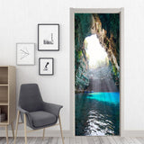 Max 2pcs/set 3D Self Adhesive Door Wall Mural Sticker Mural Decal 77x200cm A - Aladdin Shoppers