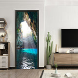 Max 2pcs/set 3D Self Adhesive Door Wall Mural Sticker Mural Decal 77x200cm A - Aladdin Shoppers