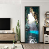 Max 2pcs/set 3D Self Adhesive Door Wall Mural Sticker Mural Decal 77x200cm A - Aladdin Shoppers