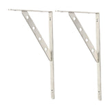 Max 2Pieces Stainless Steel Wall Shelf Bracket Support L Shaped 12 inches