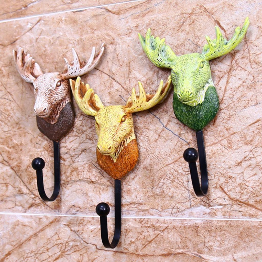 Max 3 Pcs/Set Decorative Coat Hook Resin for Keys Coat Scarf Handbag Deer - Aladdin Shoppers