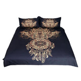 Max 3Pcs Bedding Set Golden Print Duvet Cover Pillowcase Dreamcatcher-173x218cm - Aladdin Shoppers