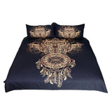 Max 3Pcs Bedding Set Golden Print Duvet Cover Pillowcase Dreamcatcher-173x218cm - Aladdin Shoppers