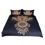 Max 3Pcs Bedding Set Golden Print Duvet Cover Pillowcase Dreamcatcher-173x218cm - Aladdin Shoppers