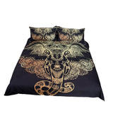 Max 3Pcs Bedding Set Golden Print Duvet Cover Pillowcase Elephant-203cmx228cm