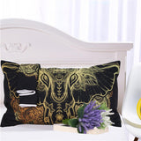 Max 3Pcs Bedding Set Golden Print Duvet Cover Pillowcase Elephant-203cmx228cm - Aladdin Shoppers