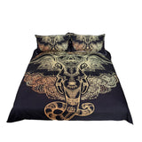 Max 3Pcs Bedding Set Golden Print Duvet Cover Pillowcase Elephant-203cmx228cm - Aladdin Shoppers