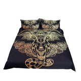 Max 3Pcs Bedding Set Golden Print Duvet Cover Pillowcase Elephant-203cmx228cm - Aladdin Shoppers