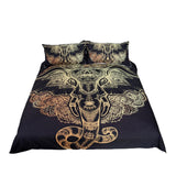 Max 3Pcs Bedding Set Golden Print Duvet Cover Pillowcase Elephant-203cmx228cm - Aladdin Shoppers