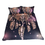 Max 3Pcs Bedding Set Golden Print Duvet Cover Pillowcase Eyes - 173cmx218cm - Aladdin Shoppers