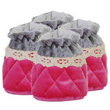 Max 4 Pieces Non Slip Chair Leg Floor Protectors Caps Cloth Socks Hot Pink - Aladdin Shoppers