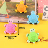 Max 4pcs Cartoon Animal Little Turtle Cute Stationery Eraser Yellow - Aladdin Shoppers