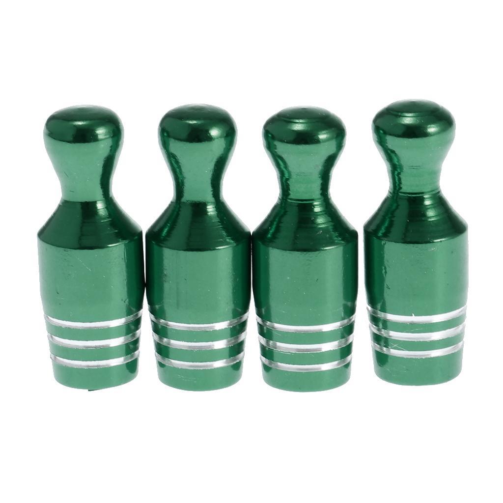 Max 4X Car Bicycle Wheel Tire Air Valve Stems Cap Dust Cover Bowling Type Green - Aladdin Shoppers