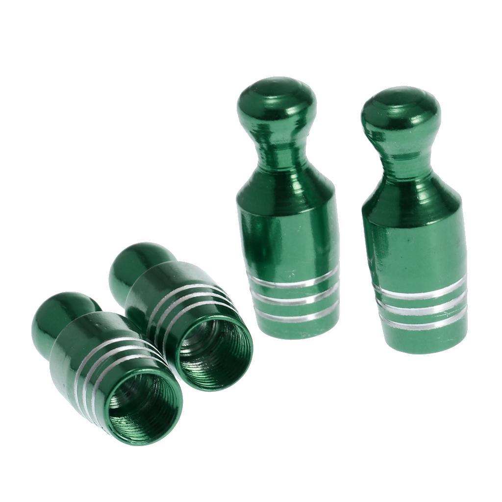 Max 4X Car Bicycle Wheel Tire Air Valve Stems Cap Dust Cover Bowling Type Green - Aladdin Shoppers