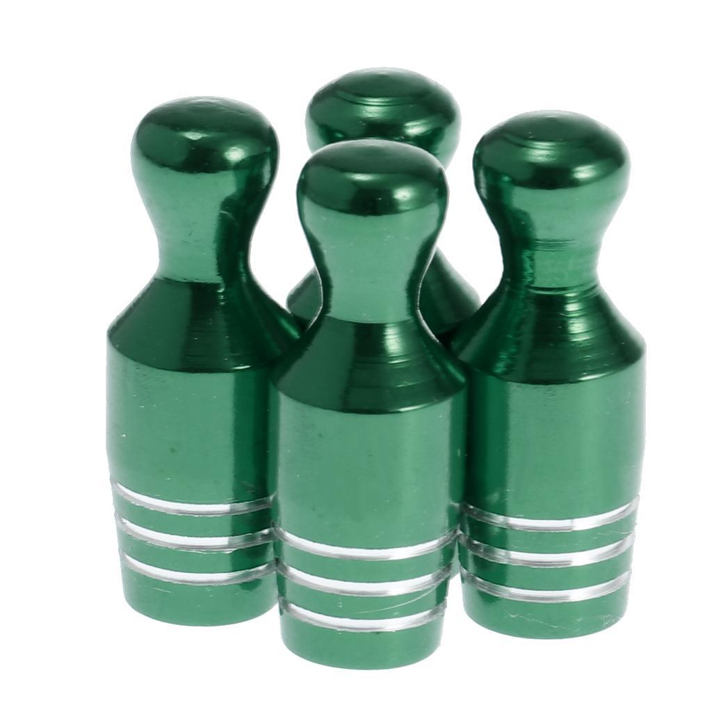 Max 4X Car Bicycle Wheel Tire Air Valve Stems Cap Dust Cover Bowling Type Green - Aladdin Shoppers