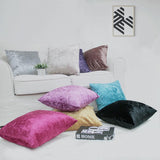 Max 50x50cm Square Short Plush Velvet Throw Cushion Cover For Sofa Dark Purple