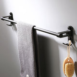 Max 59 cm aluminum black matte bathroom towel rack with hooks Black_1 bar - Aladdin Shoppers