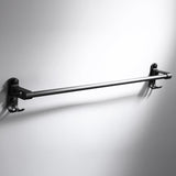 Max 59 cm aluminum black matte bathroom towel rack with hooks Black_1 bar - Aladdin Shoppers