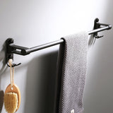 Max 59 cm aluminum black matte bathroom towel rack with hooks Black_1 bar - Aladdin Shoppers