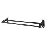 Max 59 cm aluminum black matte bathroom towel rack with hooks Black_2 bars - Aladdin Shoppers