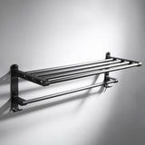 Max 59 cm aluminum black matte bathroom towel rack with hooks Black_4 bars - Aladdin Shoppers