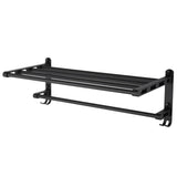 Max 59 cm aluminum black matte bathroom towel rack with hooks Black_4 bars - Aladdin Shoppers