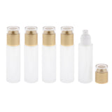 Max 5Pcs Glass spray Bottle Refillable Cosmetic Container Leakproof 80ml Golden - Aladdin Shoppers