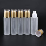 Max 5Pcs Glass spray Bottle Refillable Cosmetic Container Leakproof 80ml Golden - Aladdin Shoppers