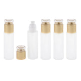Max 5Pcs Glass spray Bottle Refillable Cosmetic Container Leakproof 80ml Golden