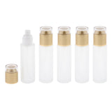 Max 5Pcs Glass spray Bottle Refillable Cosmetic Container Leakproof 80ml Golden - Aladdin Shoppers