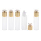 Max 5Pcs Glass spray Bottle Refillable Cosmetic Container Leakproof 80ml Golden - Aladdin Shoppers