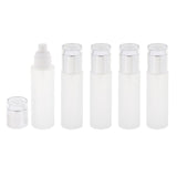 Max 5Pcs Glass spray Bottle Refillable Cosmetic Container Leakproof 80ml Silver - Aladdin Shoppers