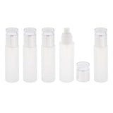 Max 5Pcs Glass spray Bottle Refillable Cosmetic Container Leakproof 80ml Silver - Aladdin Shoppers
