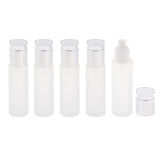 Max 5Pcs Glass spray Bottle Refillable Cosmetic Container Leakproof 80ml Silver - Aladdin Shoppers